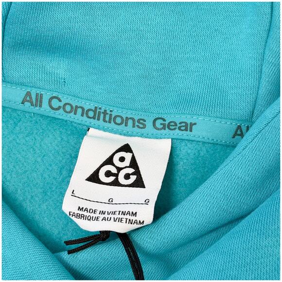 NWT Nike ACG Icon Fleece Older Kids' Pullover Hoodie Sweatshirt Teal | Unisex L - Picture 6 of 8